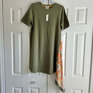 NWT Anthropologie Tiny Saturday Sunday Dress Size Small T-Shirt Olive Green